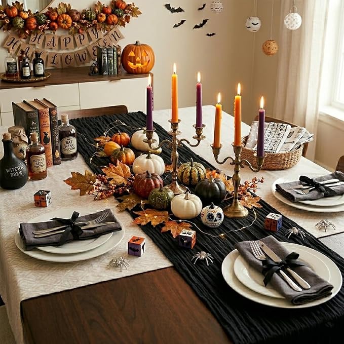 6 Pack Black Cheesecloth Table Runner 22 x 120 Inch | Gauze Table Runners 10FT - Image 5
