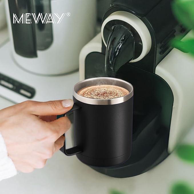MEWAY 12oz Coffee Mug With Handle 8 Pack Bulk, Stainless Steel Insulated Travel - Image 6