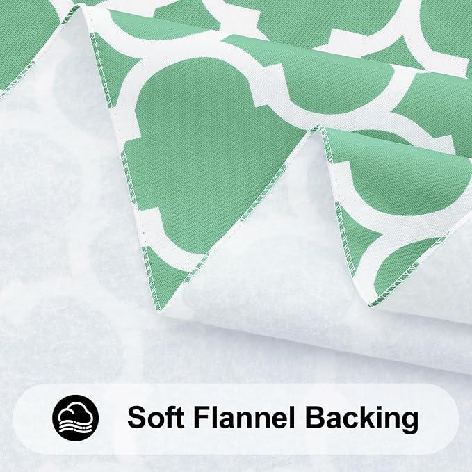 Smiry Rectangle Table Cloth, Waterproof Vinyl Tablecloth with Flannel Backing for Rectangle Tables, Wipeable Spillproof Plastic Tablecloths for Dining, Camping and Indoor (60"x84", Sage Green)