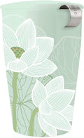 Tea Forte Double-Walled Ceramic Kati Cup, Lotus Blossom, 12 oz | Insulated by TeaForte