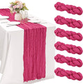 6 Pieces Hot Pink 10FT Cheesecloth Table Runner Boho Gauze Fabric Table Runner by JALANCY