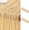 DeZerlor Champagne Cheesecloth Table Runners 2 Pack Summer Boho Runners | by DeZerlor
