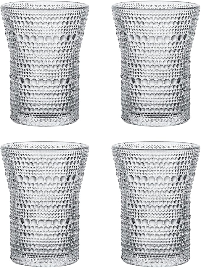 Polka Dots Glass Coffee Mug | 4-Pack 301-400ml | No Sleeve, Durable by Boxonly