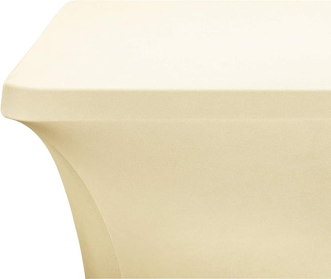 LZY Spandex Table Covers 6 Feet, Stretch/Fitted Table Covers for 6 Feet Folding Table, Rectangular Spandex Table Cloths for Wedding Party or Event (6FT-2PCS, Champn)