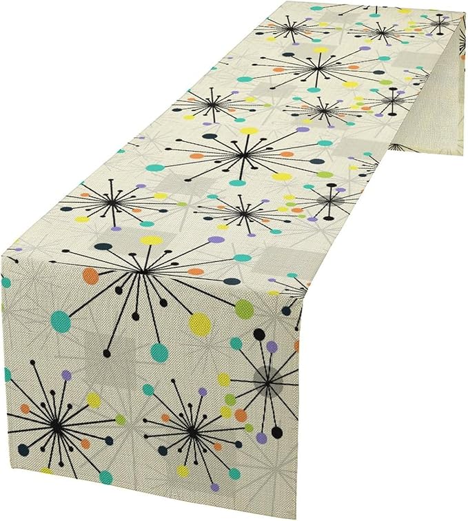 Mid Century Geometric Table Runner, Table Runners by SXXLDNG