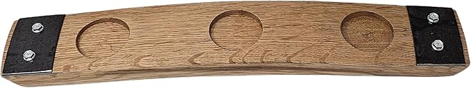 Premium Barrel Stave Whiskey Flight, includes 3 Crystal Glencairn Glasses (Natural with Glass)