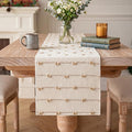 Artoid Mode Taupe Beige Boho Farmhouse Cotton Woven Table Runner, Seasonal Fall by ArtoidMode