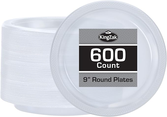 Hanna K. Signature Clear Plastic Plates 7 Inch 600 Count – Heavy Duty by HannaKSignature