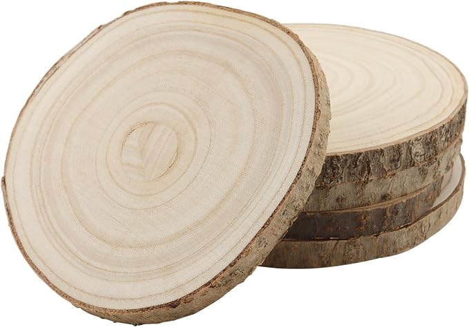 KINJOEK 10 PCS 7-8 Inch Large Natural Wood Slices - Image 5