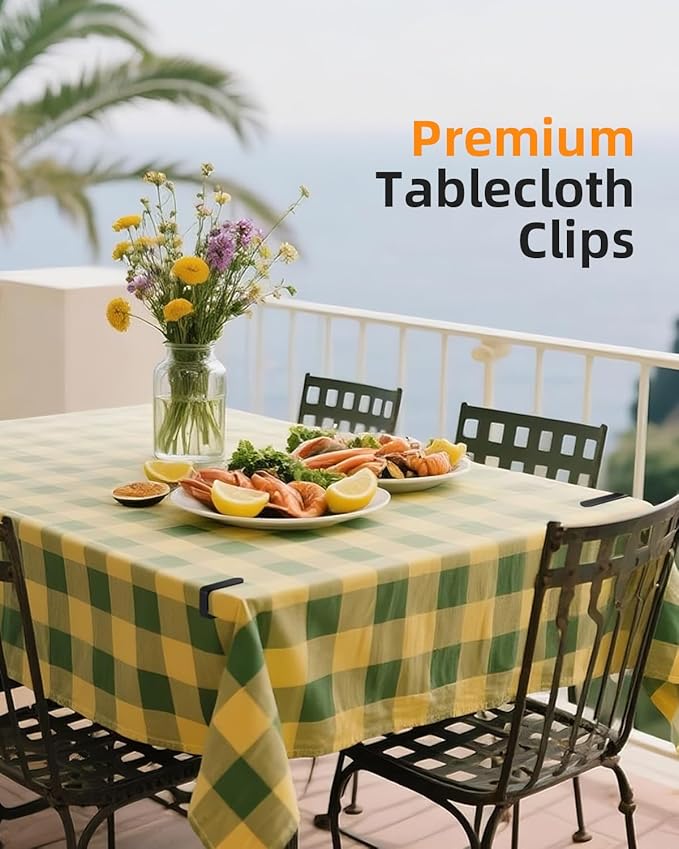 72 Pack Tablecloth Clips - Heavy Duty Picnic Table Clips, Stainless Steel Table Cloth Cover Clamps, Ideal for Restaurant Picnics Party, Black