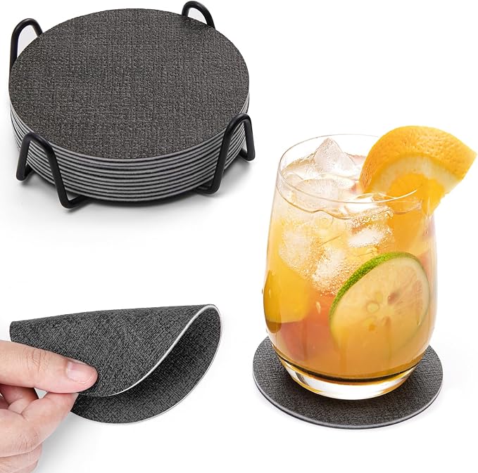 Faux Leather Drink Coasters by Chitomars