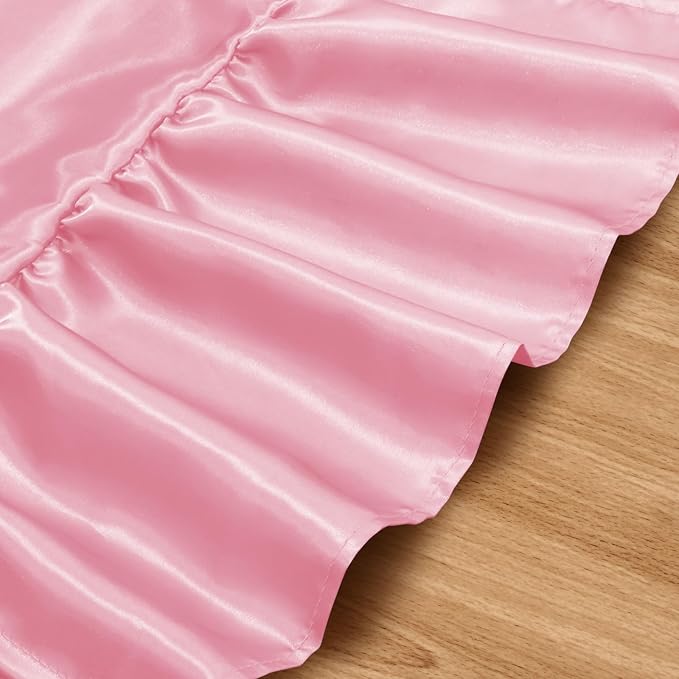 2 Pack Pink Satin Table Runner 12 x 72 Inch | Ruffle Design, Luxurious Dining - Image 5
