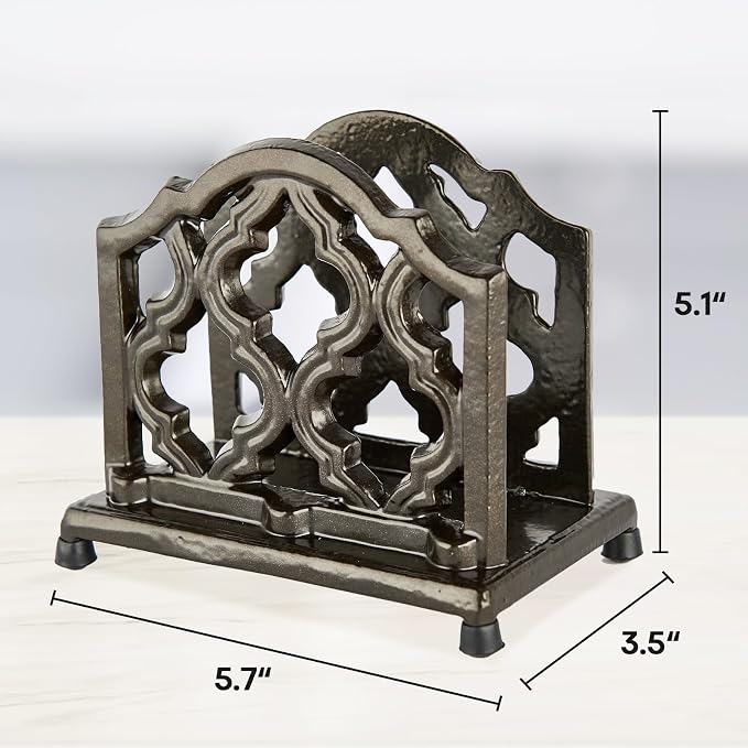 JOGREFUL Cast Iron Napkin Holder, Kitchen Organizer Classic Latte Gold | - Image 3
