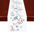 Double Thickness Rustic Embroidered Floral Table Runners by Simhomsen