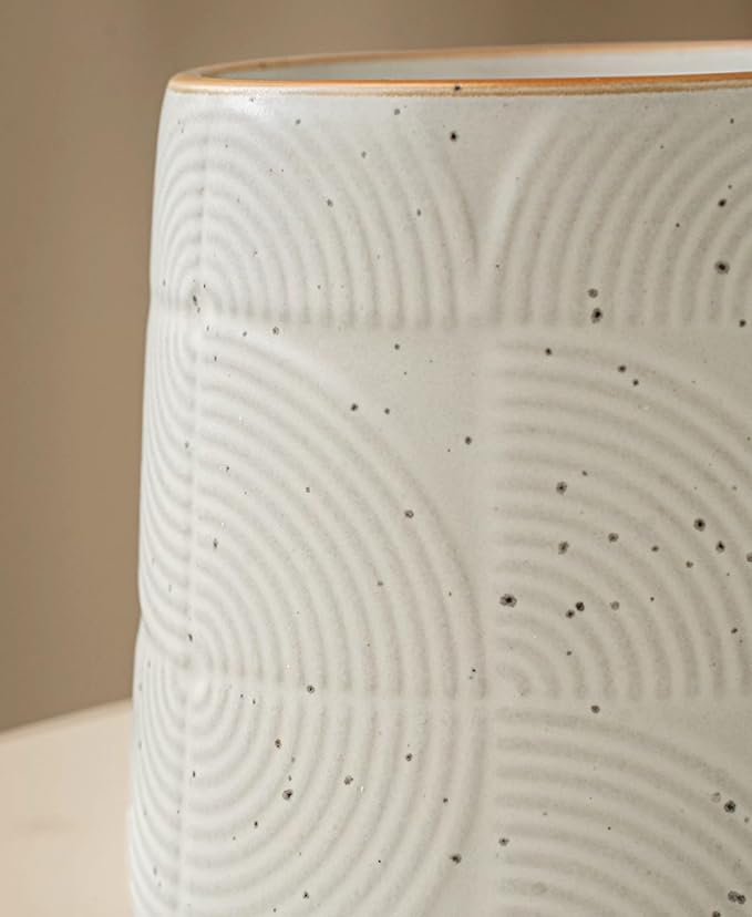 Minimalist Embossed Speckled Ceramic Coffee Mug, 14oz Large Capacity, - Image 5
