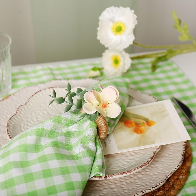 Handmade Floral Napkin Rings, Hydrangea & Eucalyptus Leaf Spring Decoration - Image 5