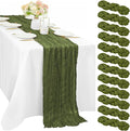 12 Pieces 10FT Olive Green Cheesecloth Table Runner Boho Gauze Fabric Runner by Sunnyline