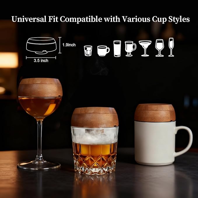 Whiskey Smoker Kit with Torch & 6 Flavors Wood Chips - Premium Bourbon Cocktail Smoker Set,Old Fashioned Drink Smoker Kit, for Men, Dad, Husband (Butane Not Included)