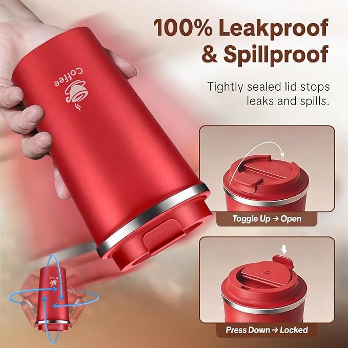 17oz Travel Coffee Mug, Leakproof Vacuum Coffee Cup Insulated Tumbler | 304 - Image 2