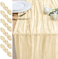 Cheesecloth Table Runner 10FT 6Pcs Beige Boho Gauze Rustic Sheer Runners | by Xiomot