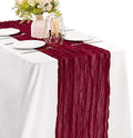 Burgundy 10FT Cheesecloth Table Runner Boho Gauze Fabric Table Runner Rustic by JALANCY