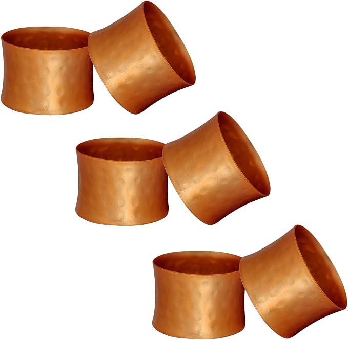 Round Hammered Napkin Rings Set of 12, Napkin Rings Bulk, Serviette Adornment - Image 2