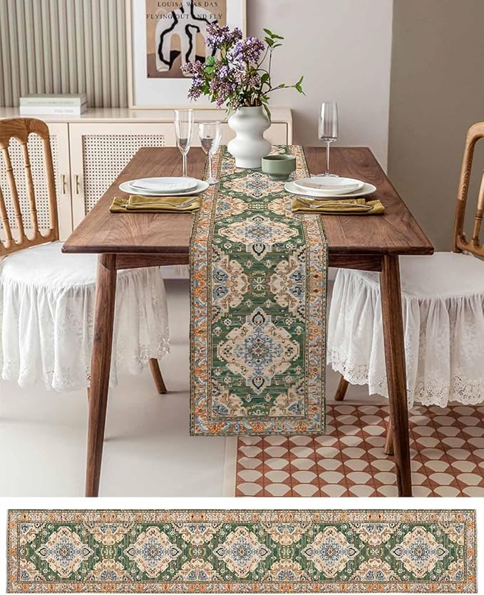 Boho Table Runners 108 Inches Long, Vintage Western Kitchen Dining Tables - Image 6
