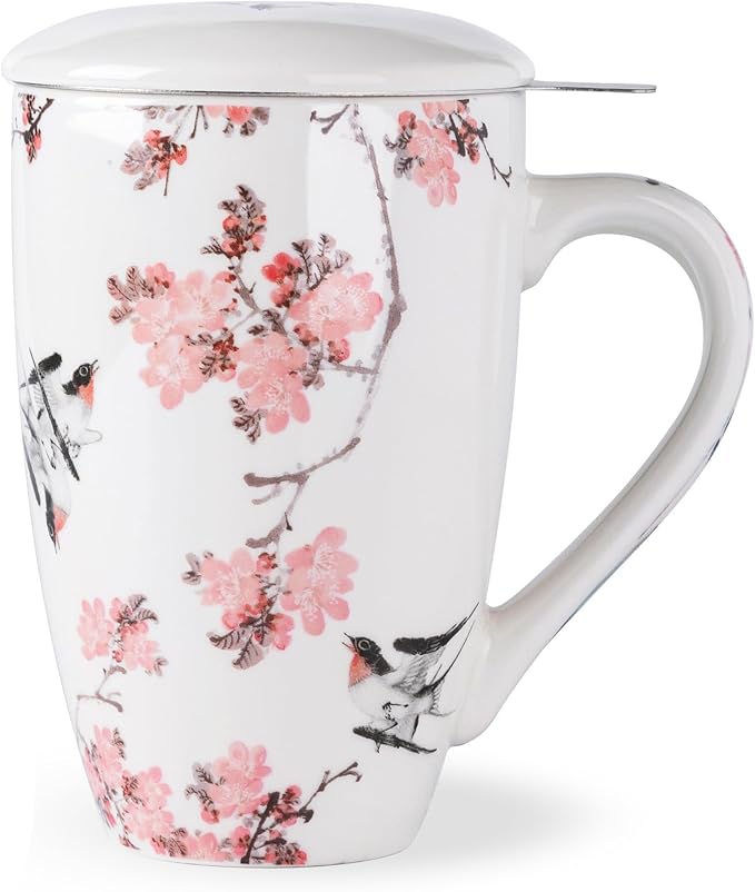 AmorArc Tea Cup With Infuser and Lid, 18oz Loose Leaf Tea Mug With Steeper | by AmorArc