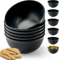 Unbreakable Cereal Bowls, 24 oz, Carbon Black, Reusable Plastic, Lightweight by LIANGKEN