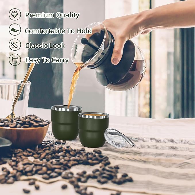 CHLJAR Espresso Cups, 4oz Insulated Espresso Cup Set of 6, Espresso Shot Cups - Image 5