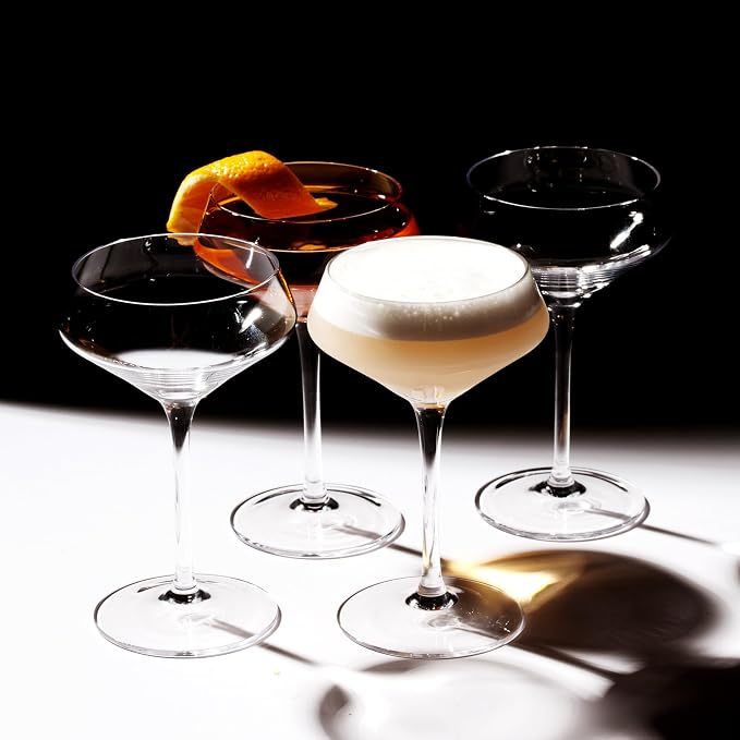 LEMONSODA Classic Martini Glasses 6oz, Hand Blown Ribbed Design | Inspired by - Image 2