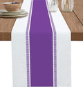 Purple Table Runners 72 inches Long, Modern Stripes Table Runner Farmhouse by Futuregrace