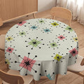 Retro Mid Century Round Tablecloth, Vintage Modern Colorful Abstract Geometric Art Bohemian Tablecloth for Home Party Dining Room Kitchen Decor 36Inch(90cm)