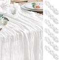 Cheesecloth Table Runner Ivory 10FT Boho Gauze Runner, 6 Pack | 120 Inch Cheese by Wokceer