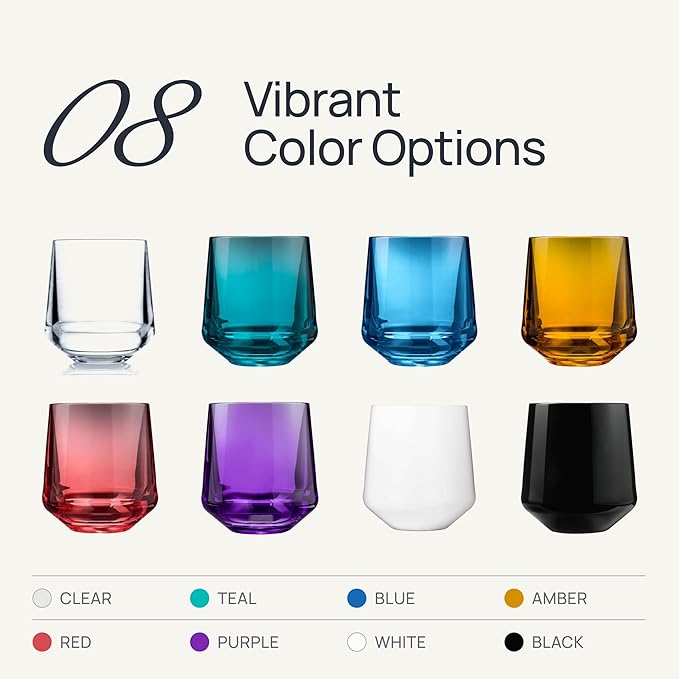 Drinique Unbreakable Stemless Wine Glasses - Set of 4 - Made in USA 12 oz Tritan Unbreakable Plastic Wine Glasses, Reusable for Indoor or Outdoor Use, BPA Free & Shatterproof, Purple