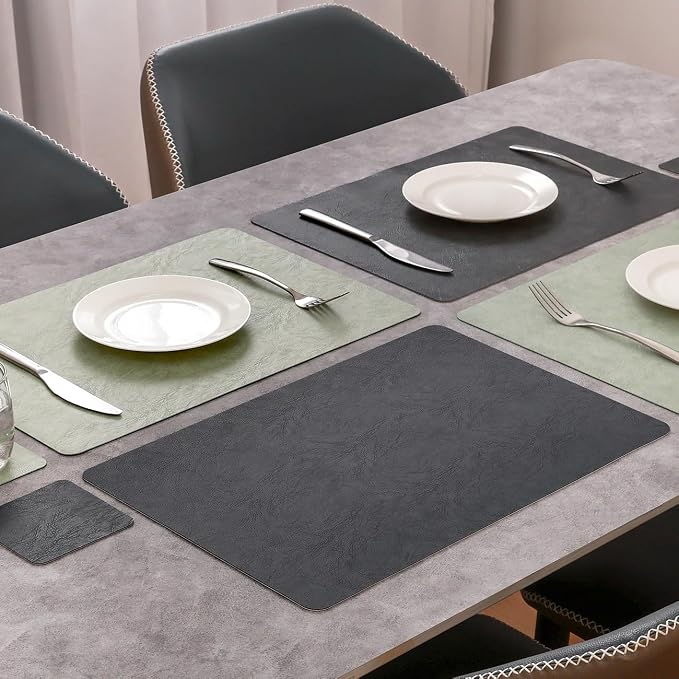 Vinyl Placemats Set of 6, Dual Sided Place Mats - Image 3