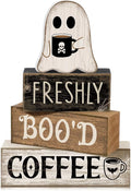 Moucuny 4 Pcs Halloween Coffee Table Decorations Cute Ghost Stacked Wooden Decor by Moucuny