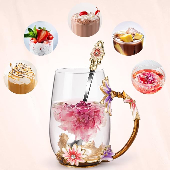 OEAGO Purple Gifts for Women Mom Mothers Day Glass Coffee Enamels Mug Best - Image 6