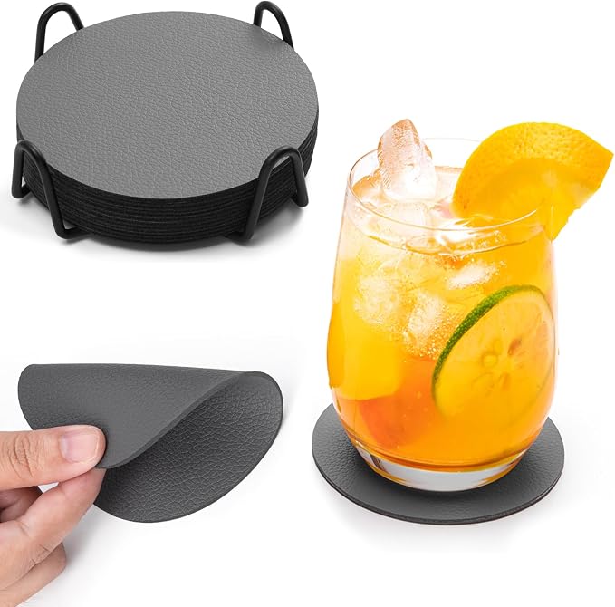 Faux Leather Drink Coasters by Chitomars