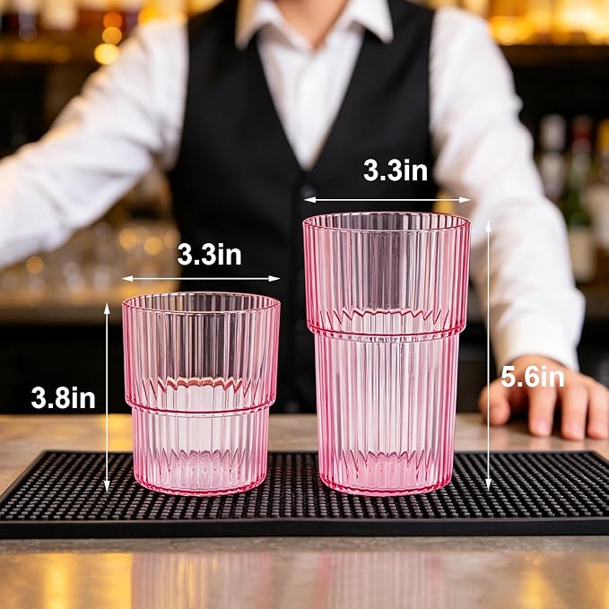 24 Pack Plastic Wine Glasses, 16 Oz Highball Glasses & 12 Oz Cocktail Glasses - Image 7