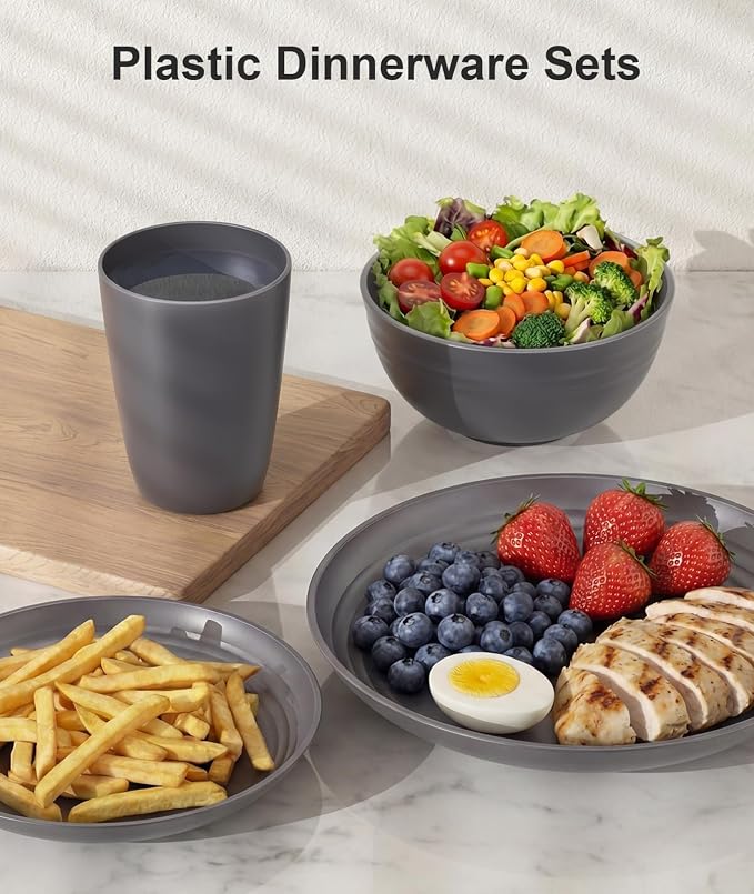 Quatish 16 Piece Plates and Bowls Sets - Image 4