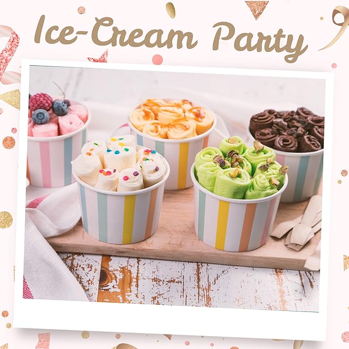 MATICAN Paper Ice Cream Cups, 50-Count 9-Oz Disposable Dessert, Snack Bowls - Image 2
