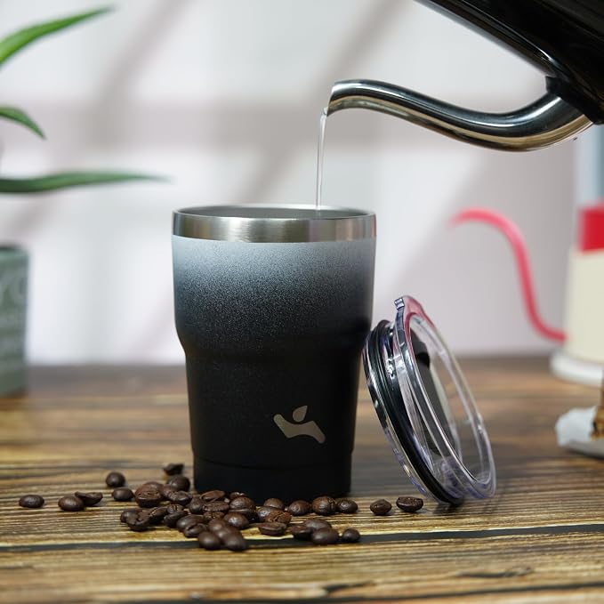 Konokyo 10 oz Tumbler with Handle and Straw, Insulated Travel Mug | Ocean - Image 6
