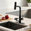 Waterfall Kitchen Faucet with Pull Down Sprayer & Glass Rinser | 4 Adjustable by KAIYING