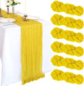 6 Pack 10Ft Lemon Yellow Cheesecloth Table Runner 23 x 120 Inch | Gauze Rustic by CKIKU
