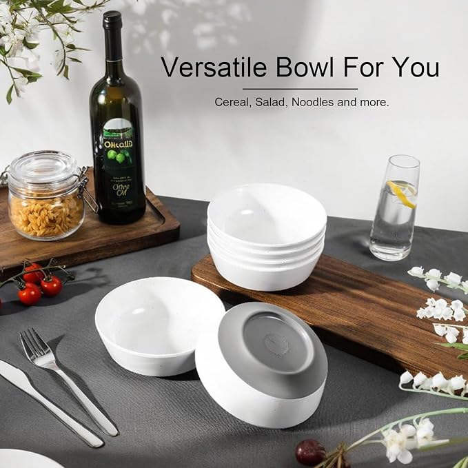 Webbylee 6-inch Melamine Bowls set of 6-20-ounce Dinnerware Cereal Bowls - Image 5