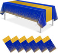 6Pcs Blue and Gold Tablecloth Party Decorations, Plastic Royal Blue Table Cloth by MASHAN