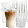 20oz Clear Plastic Cups with Lids and Straws | Leak-proof Disposable Iced by NewCupNewLife-cundao