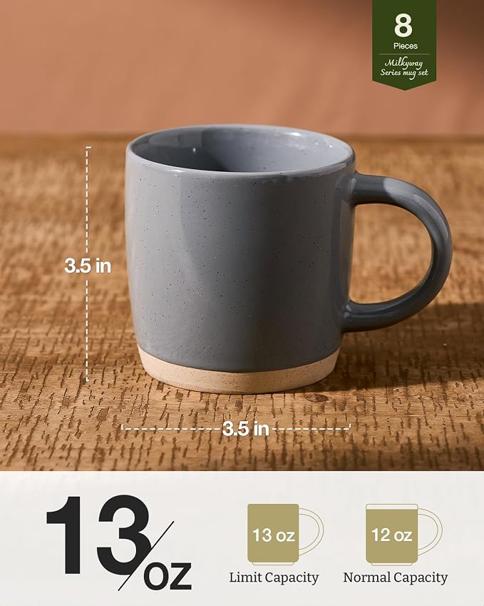 famiware Coffee Mugs for 8, 13 oz Mug Set, Drinking Cup - Image 3