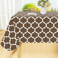 Smiry Square Table Cloth, Waterproof Vinyl Tablecloth with Flannel Backing for Square Tables, Wipeable Spillproof Plastic Tablecloths for Dining, Camping, Indoor and Outdoor (54"x54", Brown)